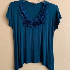 Willi Smith dark turquoise stretchy fun top